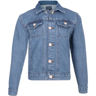 Guess Jeansowa kurtka Regular Fit - Kurtki i płaszcze dla dziewczynek - miniaturka - grafika 1