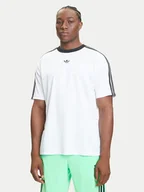 Koszulki męskie - adidas T-Shirt adicolor Jacquard JW5877 Biały Loose Fit - miniaturka - grafika 1