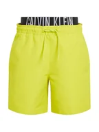 Spodenki damskie - Calvin Klein Swimwear Szorty kąpielowe KV0KV00054 Żółty Regular Fit - miniaturka - grafika 1