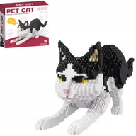 Klocki - Klocki konstrukcyjne Pet Cat CZARNO BIAŁY Kot Zestaw dla dzieci dorosłych - miniaturka - grafika 1