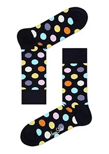 Skarpetki męskie - Happy Socks Big Dot, kolorowe i zabawne, Skarpety dla kobiet i mężczyzn, Czarny-Niebieski-Pomarańczowy-Różowy-Liliowy-Czerwony-Żółty (41-46) - grafika 1