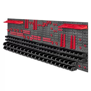 Tablica warsztatowa Lokke 162 elementy 232 x 78 cm, czerwona - Pozostałe wyposażenie warsztatu - miniaturka - grafika 1
