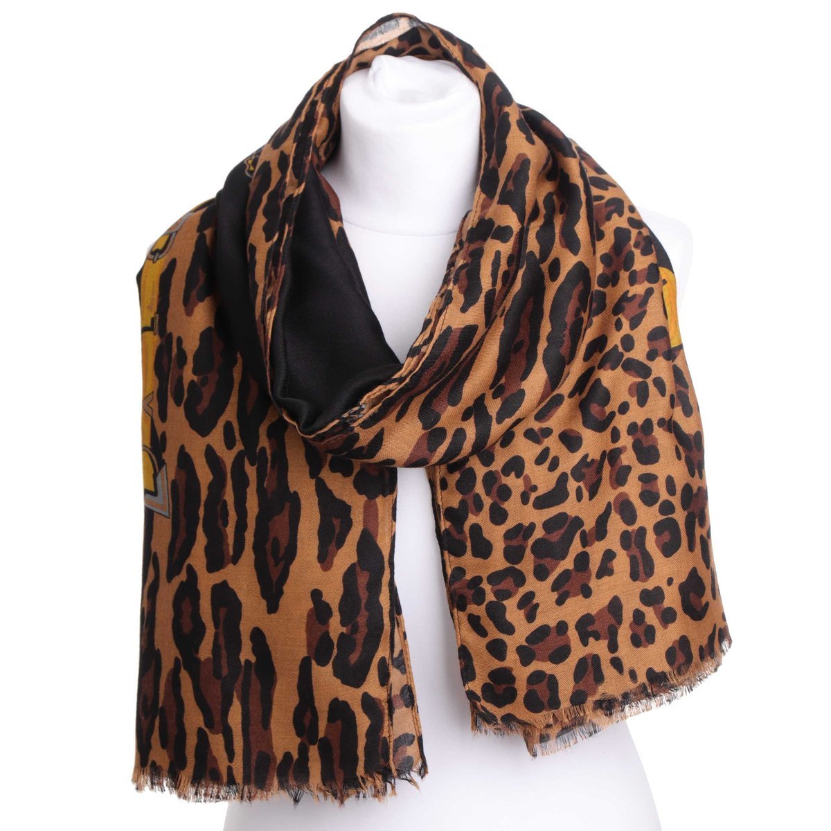 Szal damski panterka TRUE PANTER czarny
