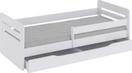 Łóżka dla dzieci i młodzieży - Elior Łóżko dziecięce z barierką Candy 2X 80x160 - białe - miniaturka - grafika 1