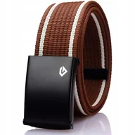 Paski - Pas Męski Brązowo BIAŁY do Spodni Szeroki Klasyk - miniaturka - grafika 1