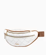 Torebki damskie - PUCCINI Logowana damska torebka typu nerka z kieszeniami biała - miniaturka - grafika 1