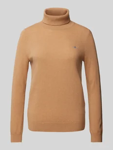 Sweter z dzianiny z golfem model ‘EXTRAFINE’ - Swetry damskie - miniaturka - grafika 1