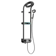 Zestawy prysznicowe - Leziter Cyfrowy zestaw prysznicowy Tropic z baterią termostatyczną czarny - miniaturka - grafika 1