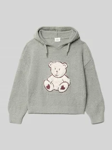 Bluza o kroju regular fit z kapturem i motywem misia - Swetry dla dziewczynek - miniaturka - grafika 1