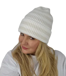 Ciepła czapka damska BEANIE zimowa jesienna jednokolorowa - Czapki i chusty sportowe męskie - miniaturka - grafika 1