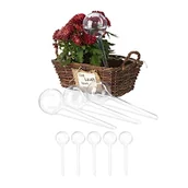 Inne akcesoria do nawadniania - Relaxdays Kulki nawadniające, zestaw 9 sztuk, HD: 28 x 8 cm, kulki do pragnienia roślin, 250 ml, tworzywo sztuczne, kule do podlewania, przezroczyste - miniaturka - grafika 1