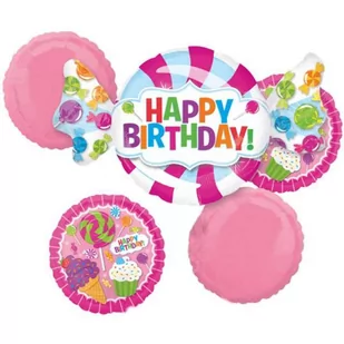 Amscan Balon foliowy "Słodkie Happy Birthday", zestaw 31618 - Balony i akcesoria - miniaturka - grafika 1