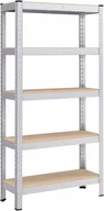 Szafy i regały magazynowe - REGAŁ MAGAZYNOWY METALOWY SREBRNY NOŚNOŚĆ 650 KG SONGMICS 150 X 75 X 30 CM - miniaturka - grafika 1