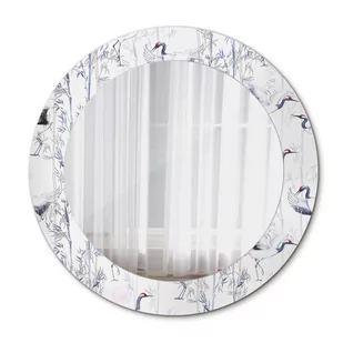 Lustro Wiszące do Łazienki Żurawie ptaki 60cm - Lustra - miniaturka - grafika 1