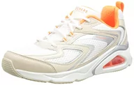 Sneakersy damskie - Skechers Damskie sneakersy TRES-AIR, naturalne Duraleather/biała siatka/pomarańczowy Tri, 6,5 UK, Naturalna biała siatka pomarańczowa Tri, 39.5 EU - miniaturka - grafika 1