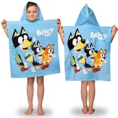 Okrycia kąpielowe dla dzieci - Bluey Ręcznik na basen, SZYBKOSCHNĄCE poncho z kapturem dla dzieci NA PLAŻĘ, 100% BAWEŁNA 50x115 cm OEKO-TEX - miniaturka - grafika 1