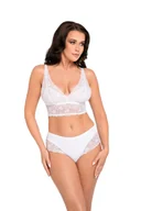 Komplety bielizny - Figi damskie ze średnim stanem midi z koronką kod 194/1 białe  M - miniaturka - grafika 1