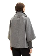 Kurtki damskie - TOM TAILOR Damska kurtka Cape, 33761-Dark Grey Melange, XXL - miniaturka - grafika 1