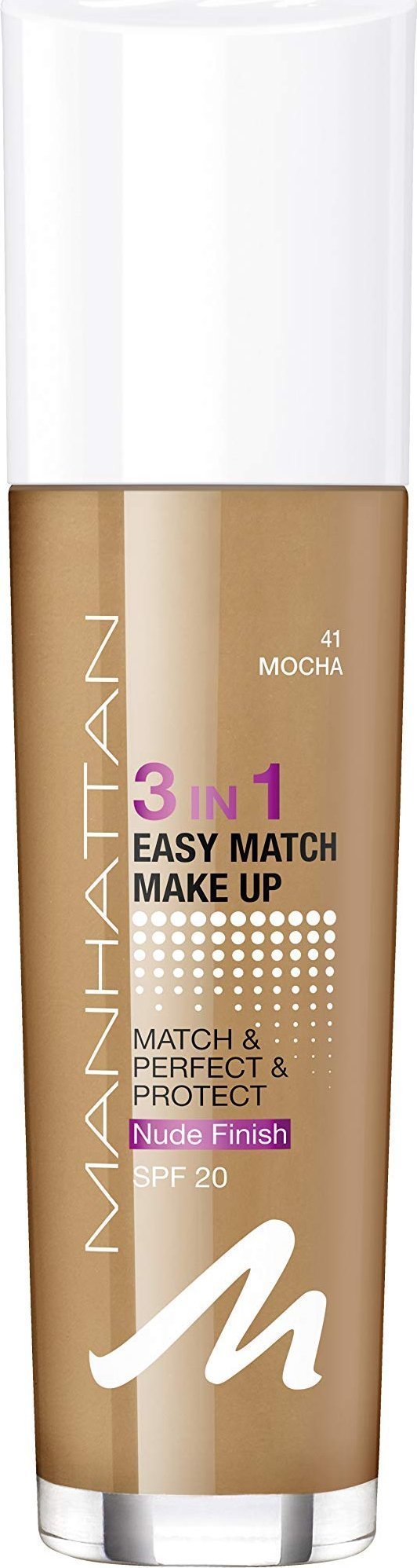 Manhattan Manhattan, Easy Match 3 In 1, Liquid Foundation, 41, Mocha, SPF 20, 30 ml For Women