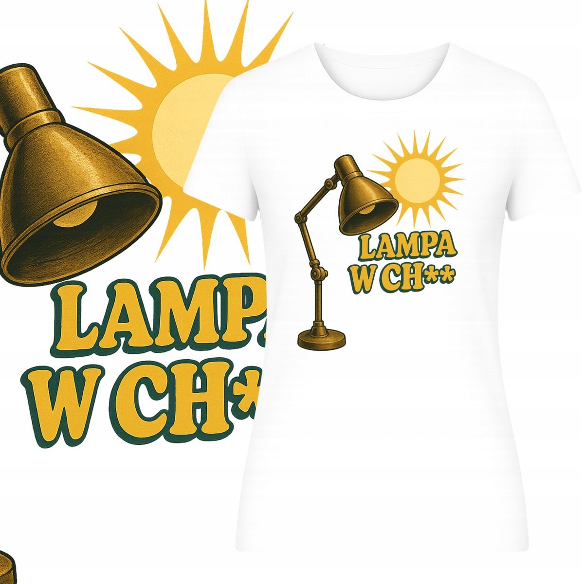 T-Shirt Damski Koszulka Nadruk Lampa Jak Lato Słońce Wakacje Plaża S