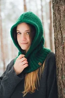 Czapki damskie - PUSZCZYK - Puchaty Kaptur Balaklava Wełna Merino z Bawełna - miniaturka - grafika 1