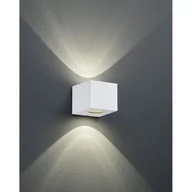 Lampy ogrodowe - Reality Leuchten Kanciasty kinkiet zewnętrzny LED Cordoba, biały - miniaturka - grafika 1