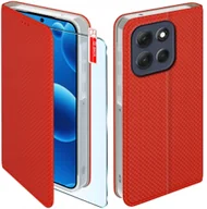 Etui i futerały do telefonów - Etui z klapką do Motorola G56 5G Zamykane Czerwone Futerał + Szkło - miniaturka - grafika 1