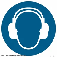 Tablice BHP - SIGNPROJECT GJ003 - Nakaz stosowania ochrony słuchu 500x500 - miniaturka - grafika 1