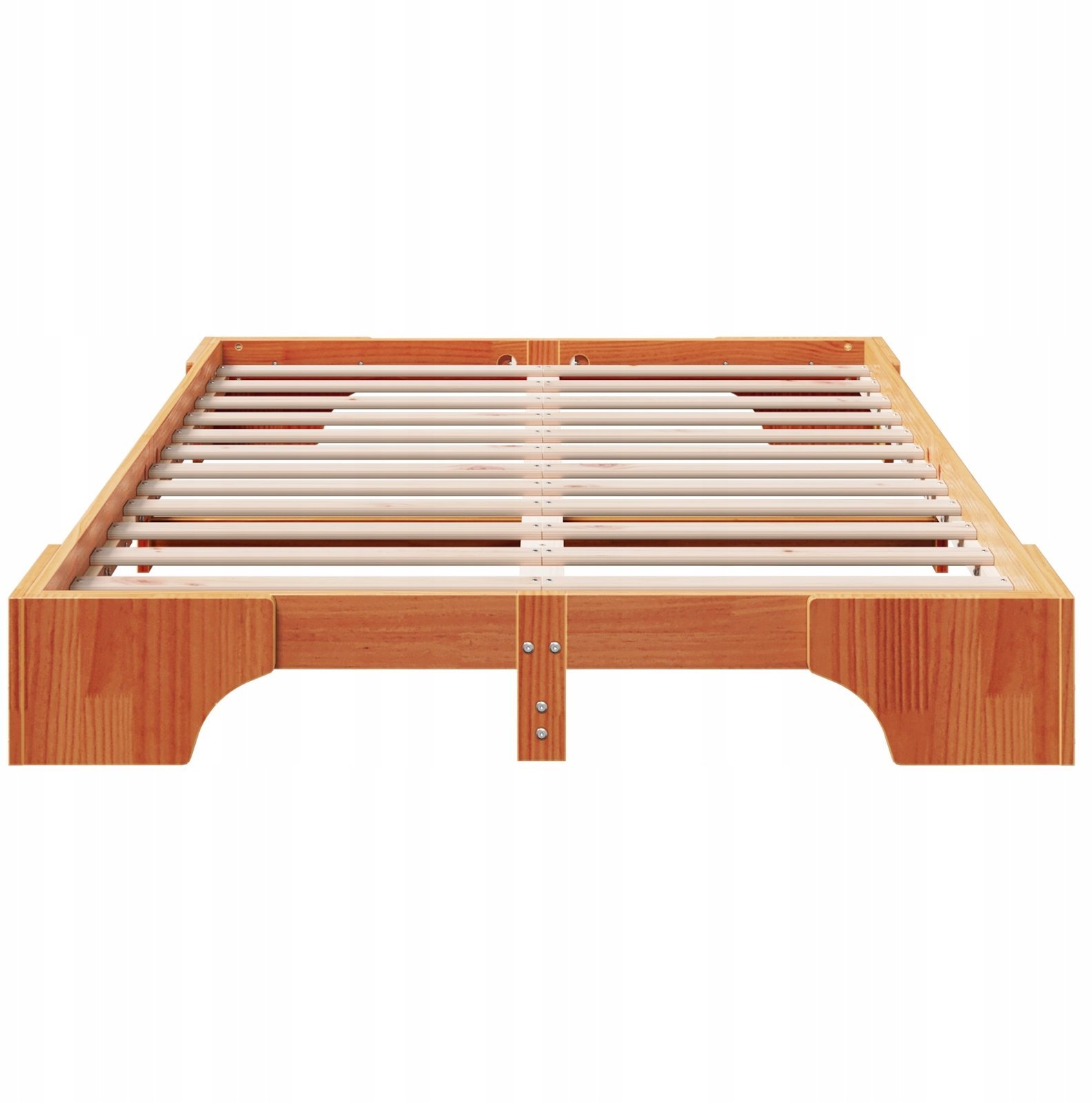 vidaXL Łóżko Woskowany Brązowy 135x190 cm z Litego Drewna Sosnowego
