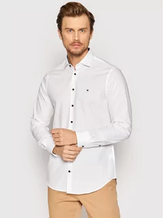 Koszule męskie - TOMMY HILFIGER Tailored Koszula Solid Poplin MW0MW23252 Biały Slim Fit - grafika 1