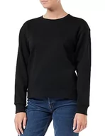 Swetry damskie - Armani Exchange Bluza damska French Terry Embossed Logo Sweter, czarny, M - miniaturka - grafika 1