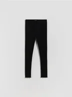 Spodnie i spodenki dla dziewczynek - Reserved - Prążkowane legginsy - czarny - miniaturka - grafika 1