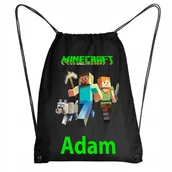 Plecaki worki - WOREK SZKOLNY NA WF Plecak Minecraft Gra + IMIĘ - miniaturka - grafika 1