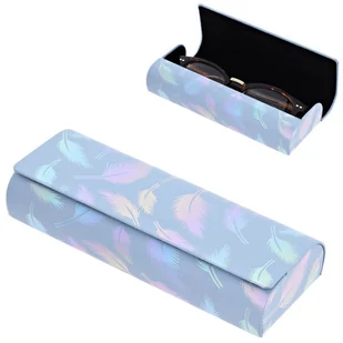 Etui okularowe na magnes holograficzne pióra ET-130C Błękitne - Akcesoria do okularów - miniaturka - grafika 1