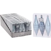 Bombki - Bombka w kształcie sopla granatowo-niebieska 3 sztuki mix - miniaturka - grafika 1