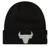 Czapki damskie - Czapka zimowa NEW ERA Chicago Bulls NBA Metallic Knit Beanie czarna - miniaturka - grafika 1