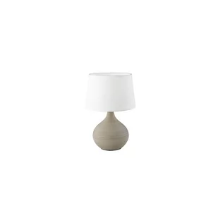 Biało-brązowa lampa stołowa z ceramiki i tkaniny Trio Martin, wys. 29 cm - Noże stołowe - miniaturka - grafika 1