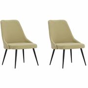 Krzesła - vidaXL Krzesła stołowe 2 szt. zielone tapicerowane tkaniną 330861 - miniaturka - grafika 1
