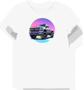 Koszulka damska biała z motywem dynamicznej ciężarówki Silverado M - Koszulki i topy damskie Koszulka damska biała z motywem dynamicznej ciężarówki Silverado M - Koszulki i topy damskie - miniaturka - grafika 1