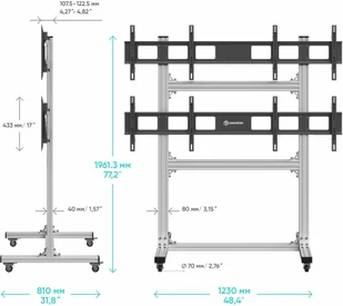 TV/VIDEO ACC FLOOR MOBILE ST./FSPRO2L22-S ONKRON - Głośniki - stojaki i akcesoria - miniaturka - grafika 1