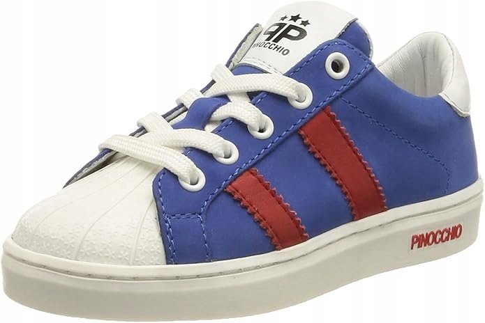PINOCCHIO SPORTOWE BUTY DZIECIĘCE NIEBIESKIE Z CZERWONYMI PASKAMI 22 J6A