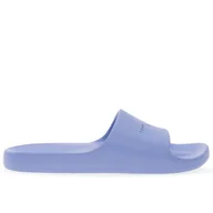 Klapki i japonki damskie - Klapki Tommy Jeans Printed PU Pool EN0EN02693-C3S - niebieskie - miniaturka - grafika 1