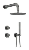Zestawy prysznicowe - Deante Silia Zestaw prysznicowy podtynkowy z deszczownicą antracyt metalik/titanium NQSD9YK - miniaturka - grafika 1