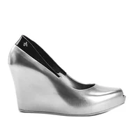 Baleriny - Srebrne meliski na koturnie Diny srebrny - Inna marka - miniaturka - grafika 1