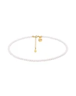 Naszyjniki - Złoty Choker Z Białych Pereł Swarovski® Crystal - miniaturka - grafika 1
