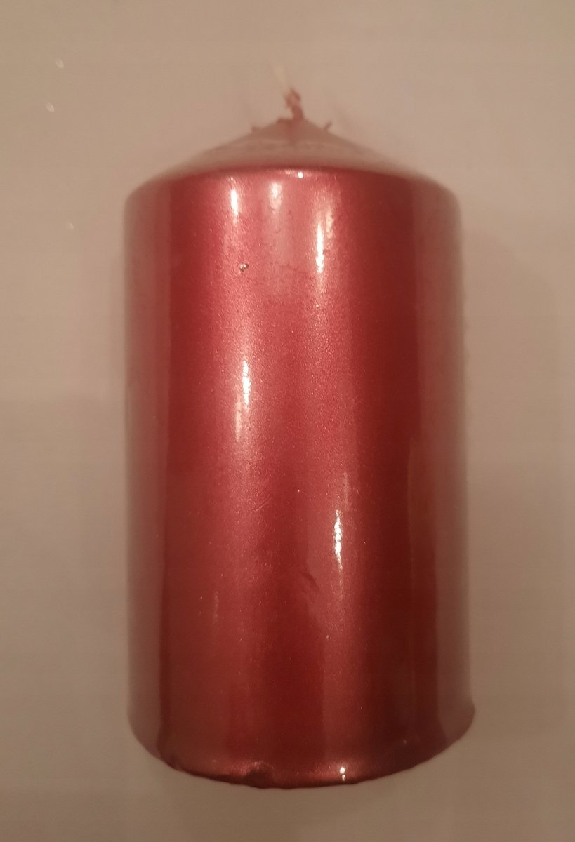 Świeca walec bordowa perłowa 67 x 100 mm Euro Kerze