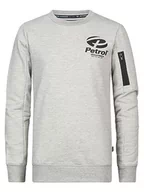 Bluzy dla dziewczynek - Petrol Industries Boys Sweater Round Neck Bluza dziecięca, Light Grey Melee, 12 lat - miniaturka - grafika 1