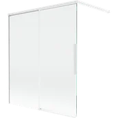 Parawany nawannowe - Mexen Rox parawan nawannowy 2-skrzydłowy rozsuwany 140 x 150 cm, transparent, biały - 8C9-140-003-20-00 - miniaturka - grafika 1