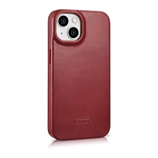 iCarer CE Oil Wax Premium Leather Folio Case skórzane etui iPhone 14 Plus z klapką magnetyczne MagSafe czerwony (AKI14220707-RD) - Etui i futerały do telefonów - miniaturka - grafika 4