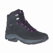 Buty trekkingowe damskie - Damskie buty trekkingowe MERRELL Vego Mid Leather Waterproof - czarne - miniaturka - grafika 1